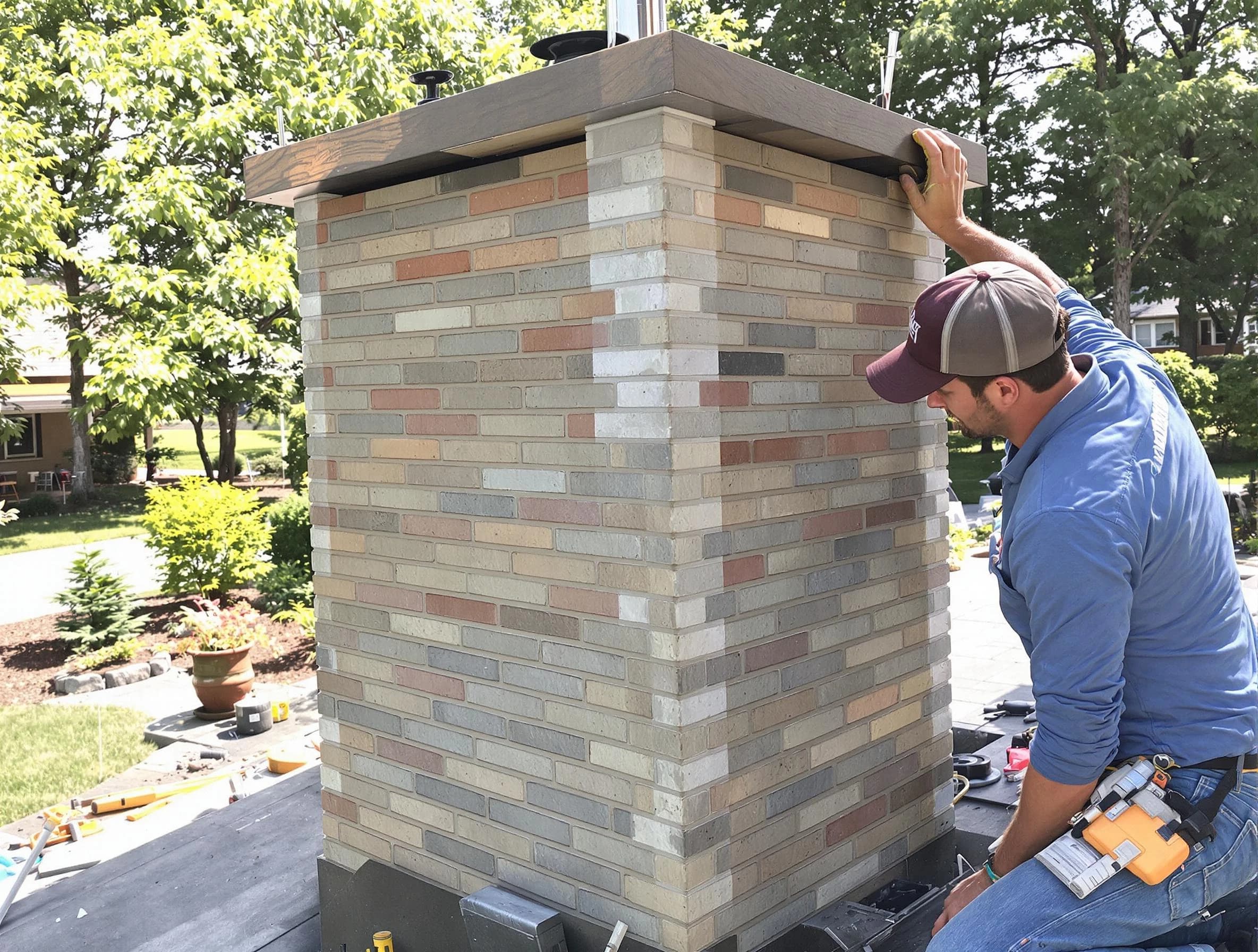 Harrison Chimney Sweep completing a modern chimney remodel in Harrison, PA