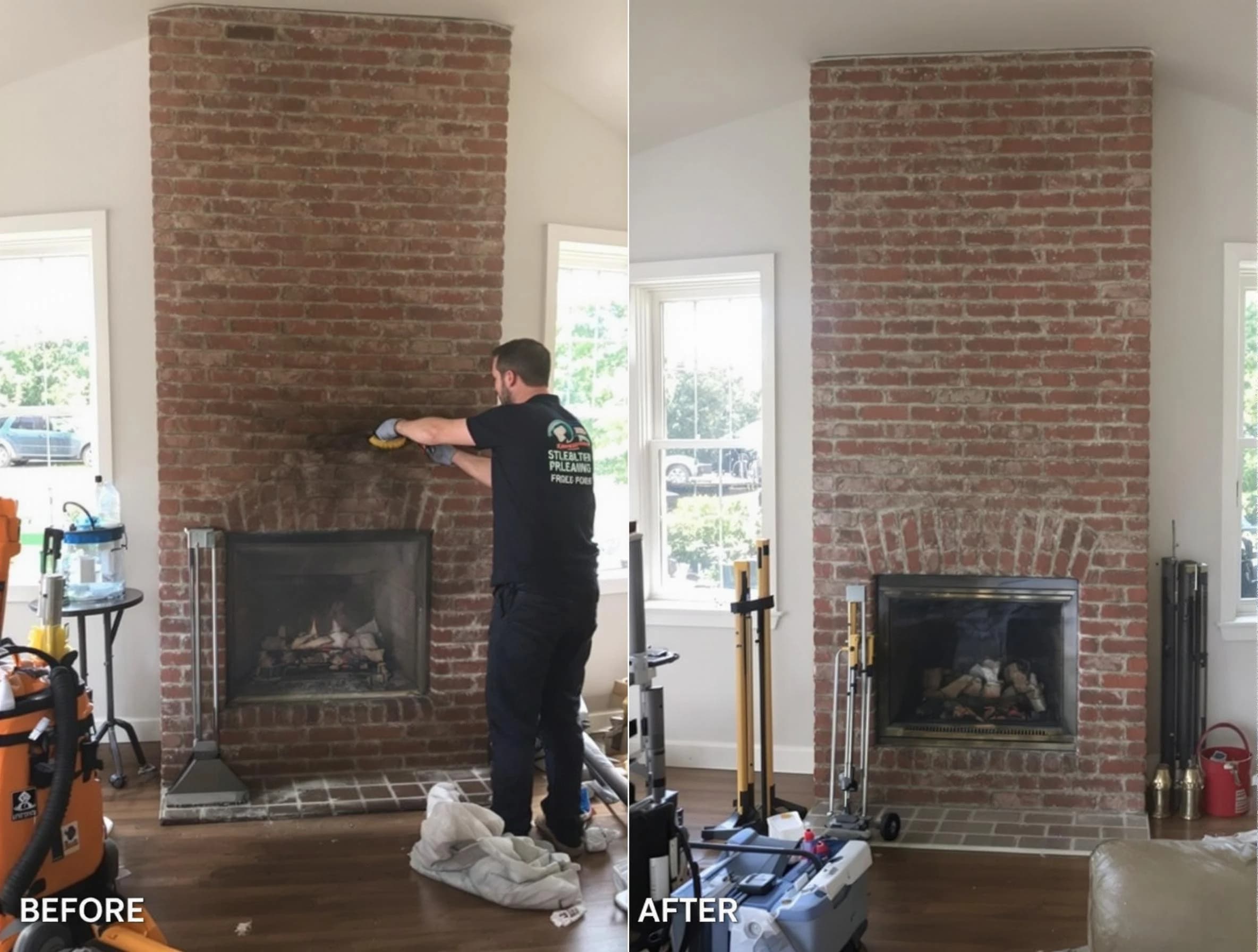 Finished chimney sweeping service by Harrison Chimney Sweep in Harrison, PA
