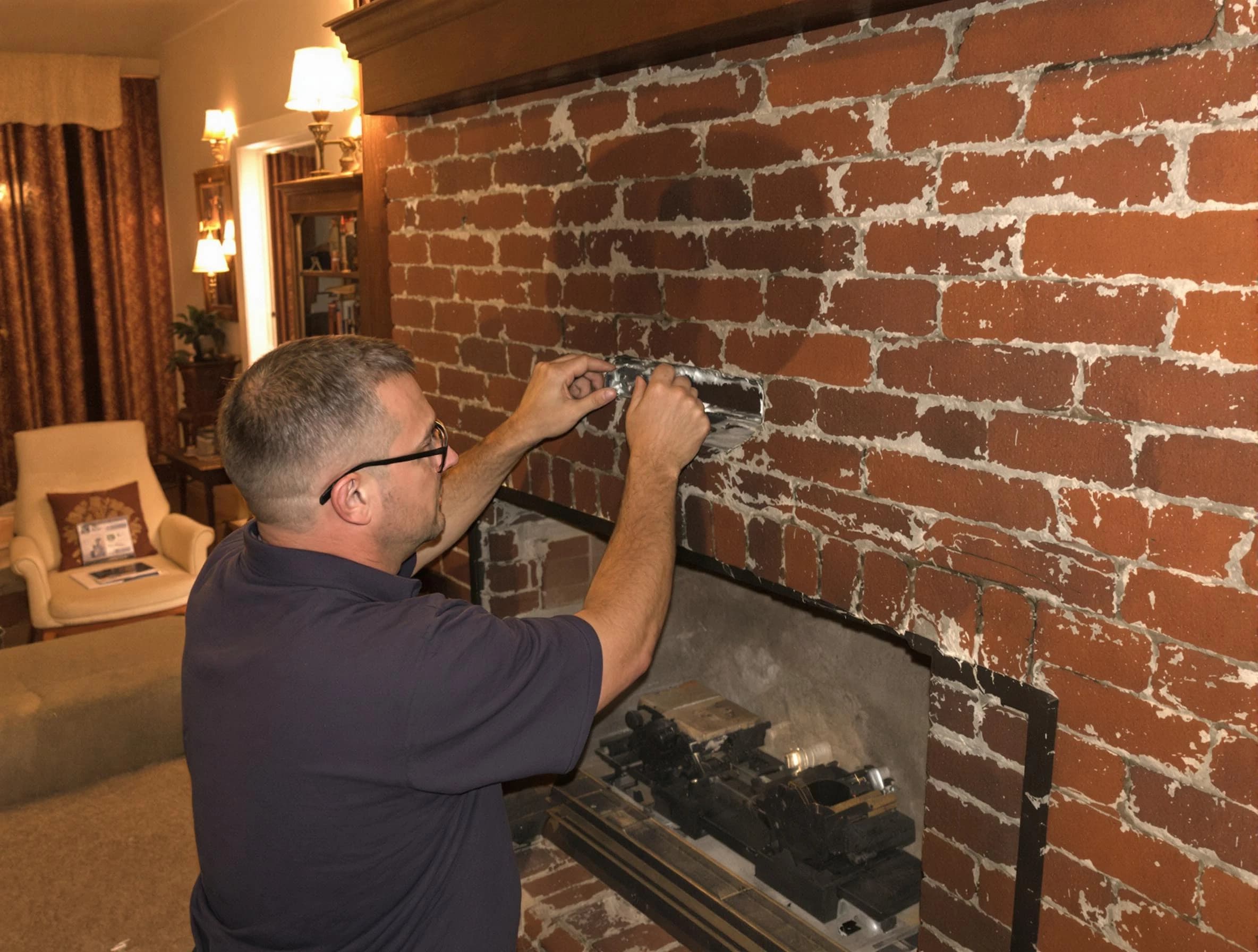 Harrison Chimney Sweep expert fixing a fireplace in Harrison, PA
