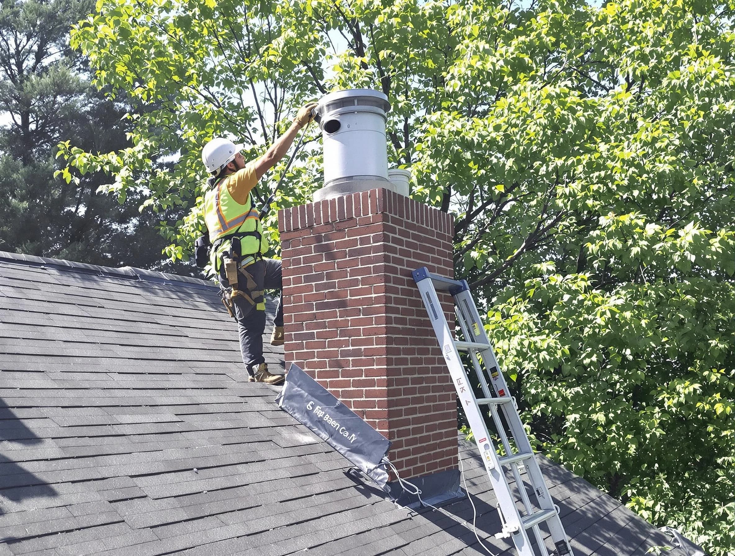 Chimney liner inspection by Harrison Chimney Sweep in Harrison, PA