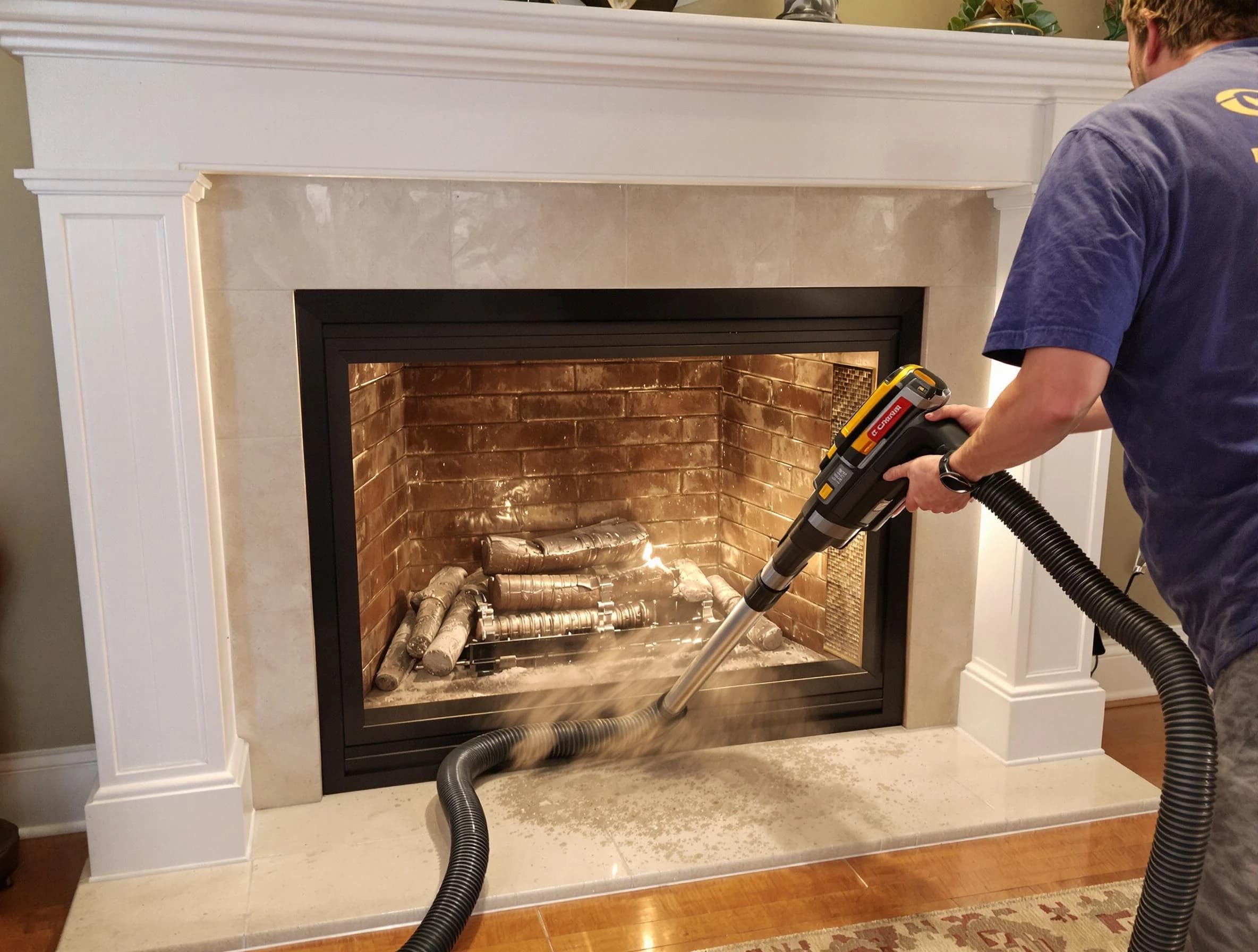 Fireplace cleaning performed by Harrison Chimney Sweep in Harrison, PA