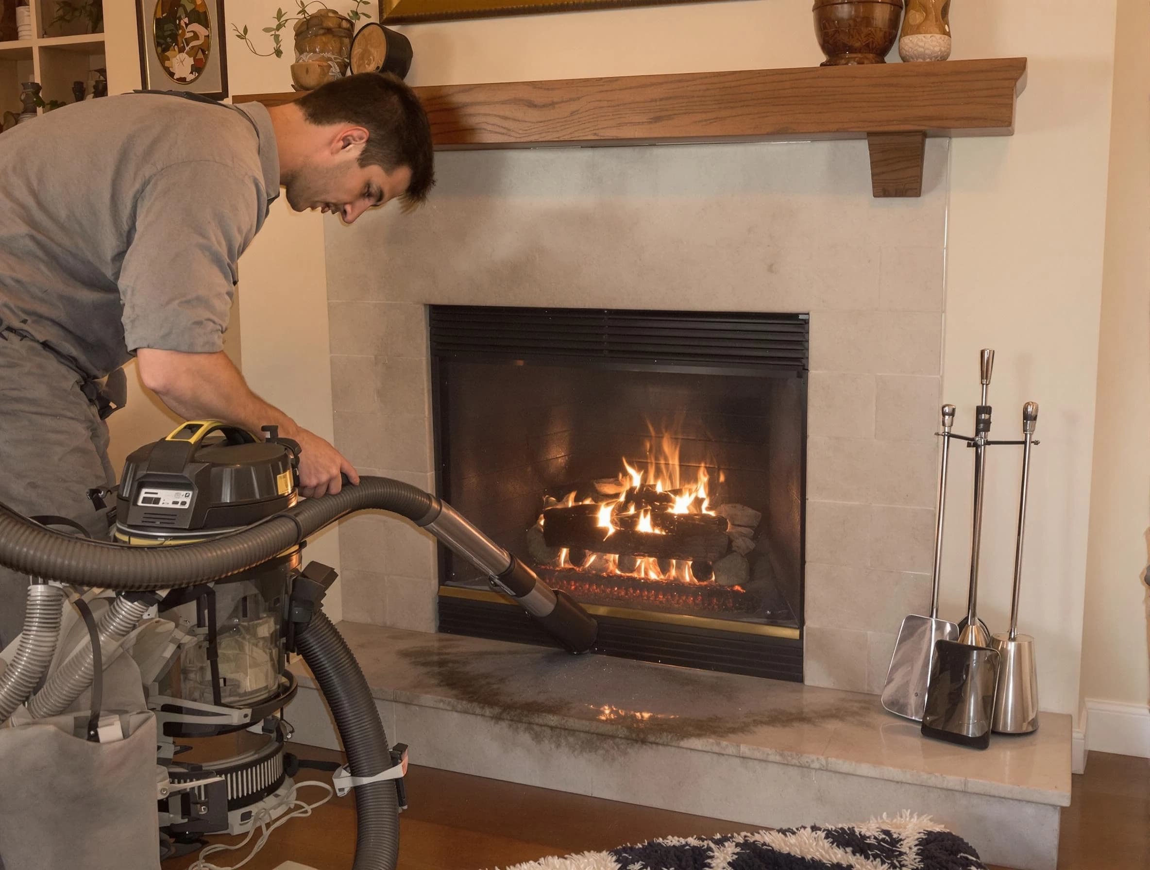 Routine fireplace upkeep by Harrison Chimney Sweep in Harrison, PA