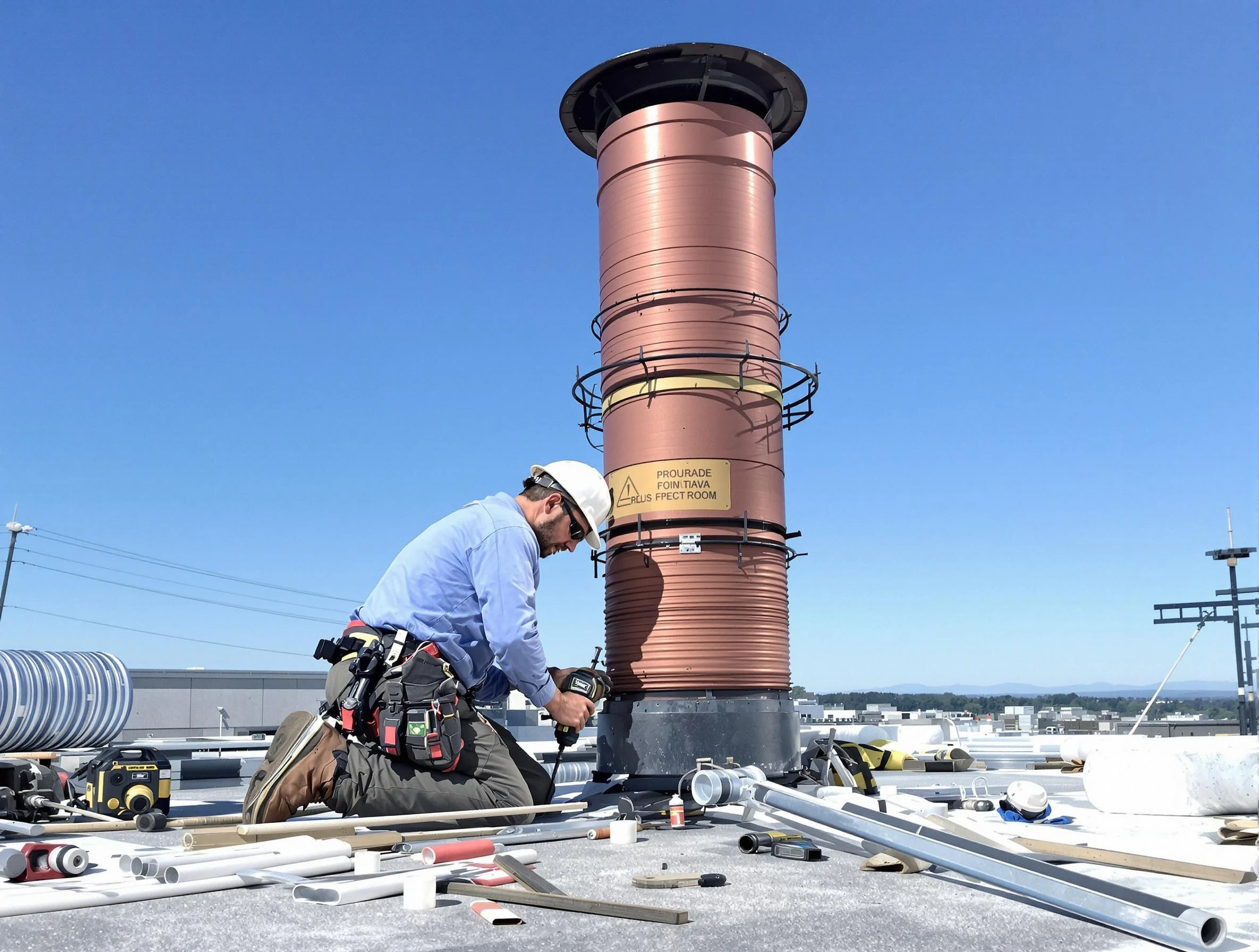 Installed chimney liner by Harrison Chimney Sweep in Harrison, PA