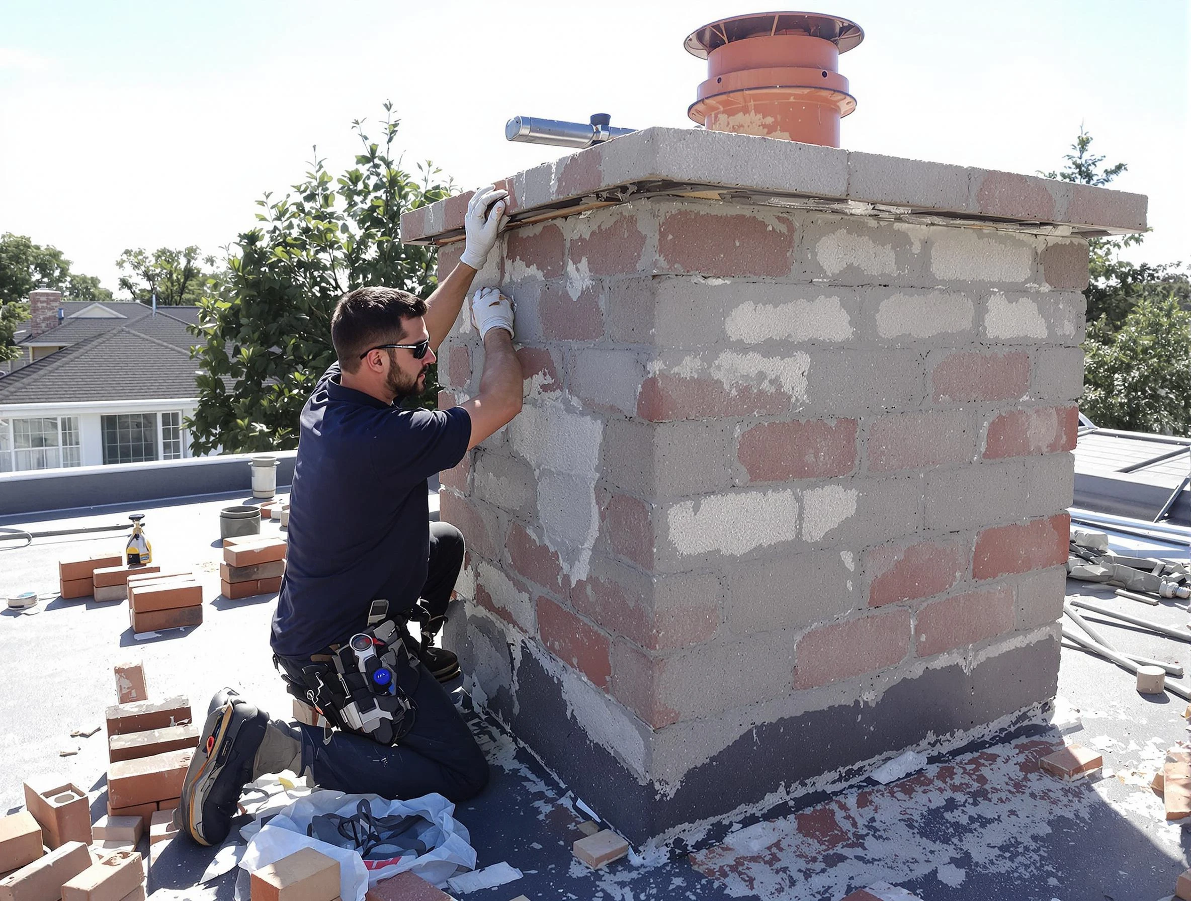 Advanced chimney repair process by Harrison Chimney Sweep in Harrison, PA