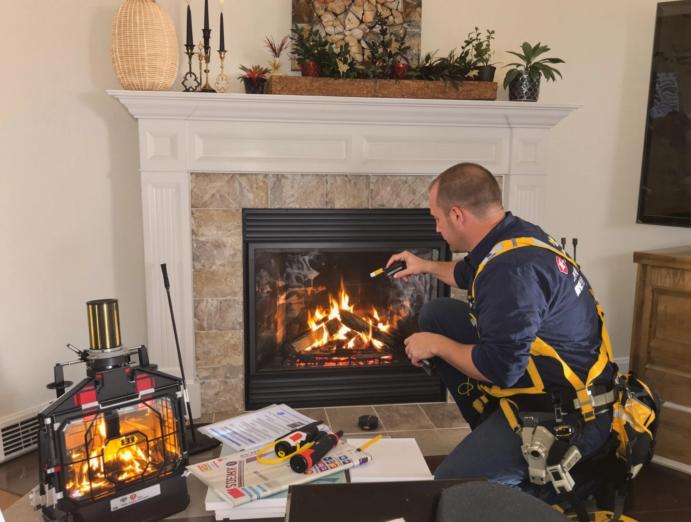 Safety-focused fireplace inspection by Harrison Chimney Sweep in Harrison, PA